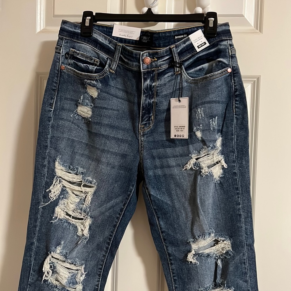 Judy Blue Distressed Boyfriend Jeans size 13